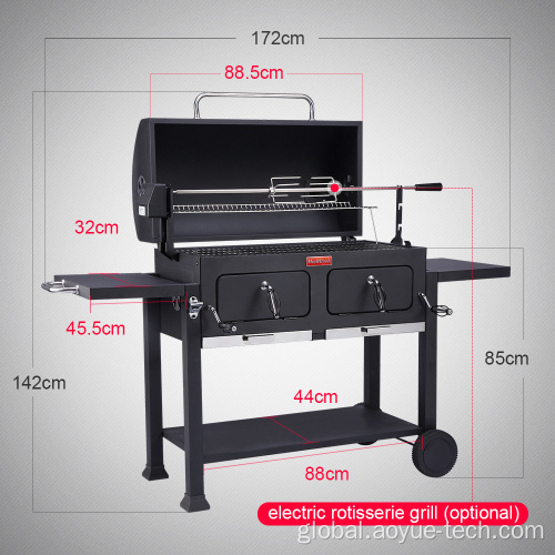 Charcoal Grill Portable Folding Bbq Grill Outdoor Large Multifunction Trolley Smoker Charcoal BBQ Gril Supplier